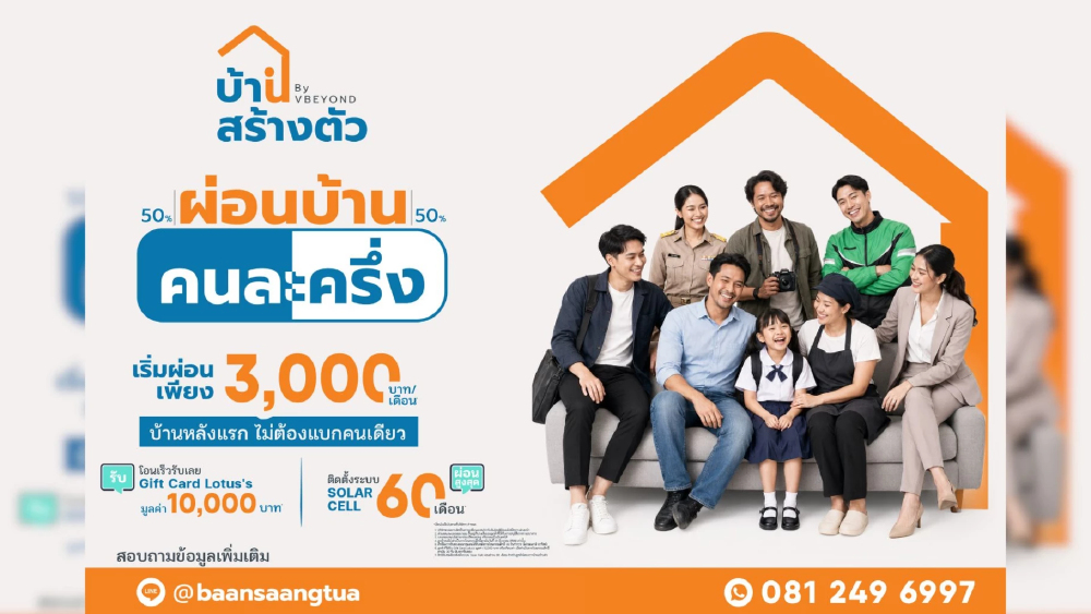 “บ้านสร้างตัว” ชูโมเดล “เลือกทำเลได้ รีโนเวทให้” อัดโปรฯ ผ่อนบ้านคนละครึ่ง กระตุ้นอสังหาฯ ทั่วประเทศ
