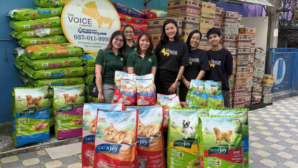 CAT n joy และ DOG n joy ผนึกกำลังลูกค้า-แฟนคลับ มอบอาหารสัตว์ 1,000 ถุง รวมกว่า 3.1 แสนบาท ให้มูลนิธิ