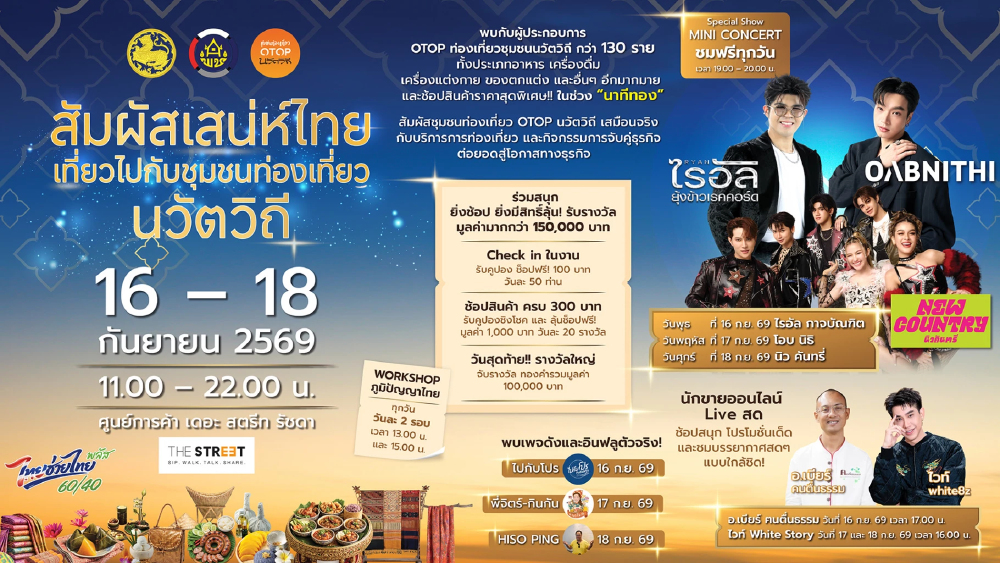พช. ชวนเที่ยวงาน “เสน่ห์ไทย ชุมชนท่องเที่ยวนวัตวิถี” 16-18 ก.ย. นี้ พช. ชวนเที่ยวงาน “เสน่ห์ไทย ชุมชนท่องเที่ยวนวัตวิถี” 16-18 ก.ย. นี้