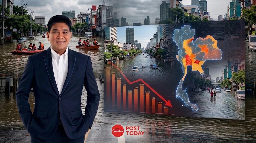 หอการค้า ประเมินน้ำท่วม 5 วัน ศก.เสียหาย 1.23 หมื่นล้าน ฉุด GDP 0.06%