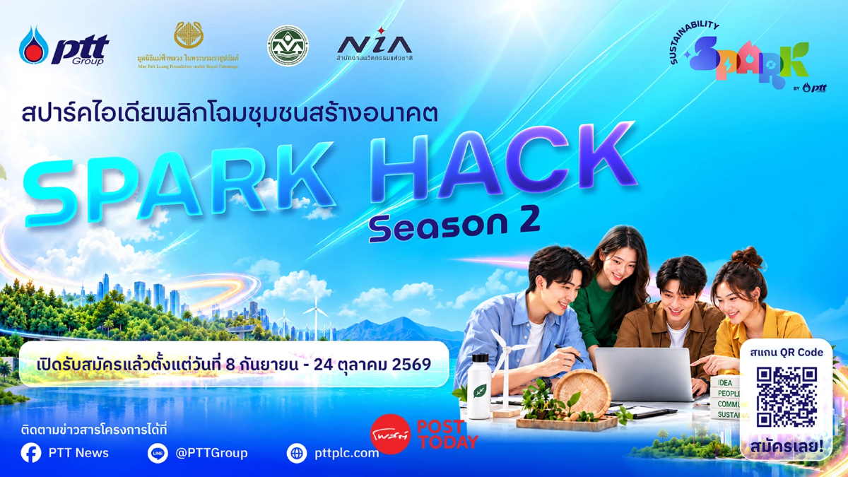 Spark Hack Season #2 เปิดพื้นที่คนรุ่นใหม่ เปลี่ยน “ไอเดีย” สู่การลงมือทำจริง ชิงเงินรางวัลกว่า 3.8 แสนบาท Spark Hack Season #2 เปิดพื้นที่คนรุ่นใหม่ เปลี่ยน “ไอเดีย” สู่การลงมือทำจริง ชิงเงินรางวัลกว่า 3.8 แสนบาท